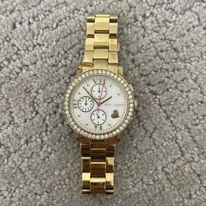 Betsy Johnson Gold and Crystal Women's Watch